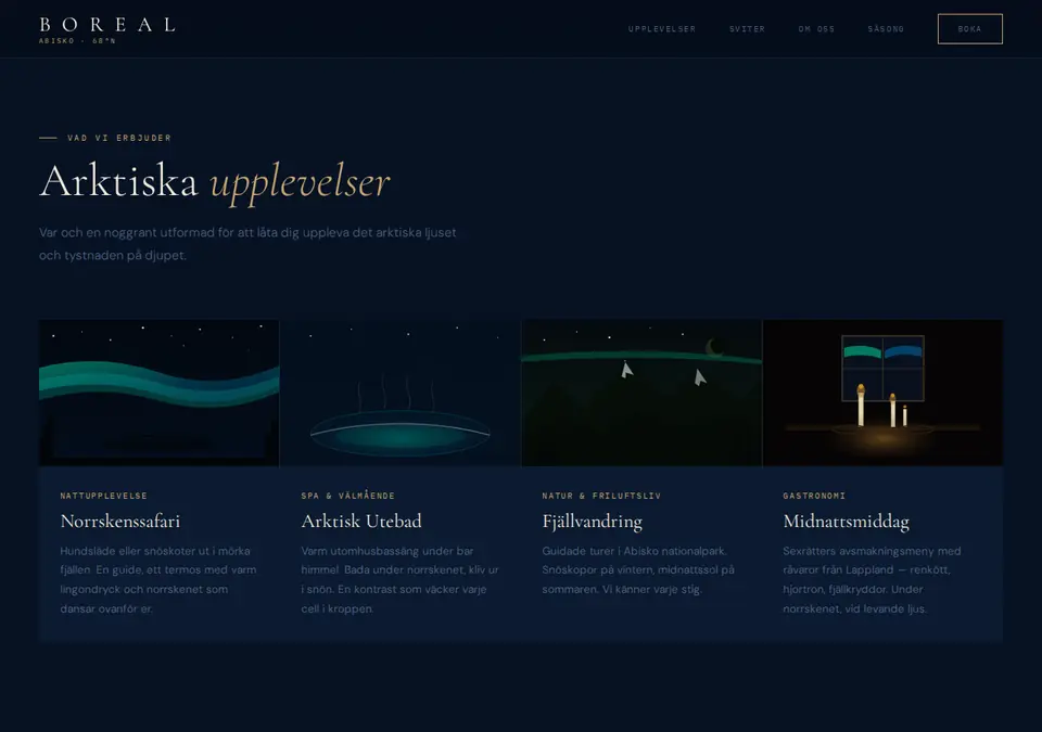 BOREAL upplevelser