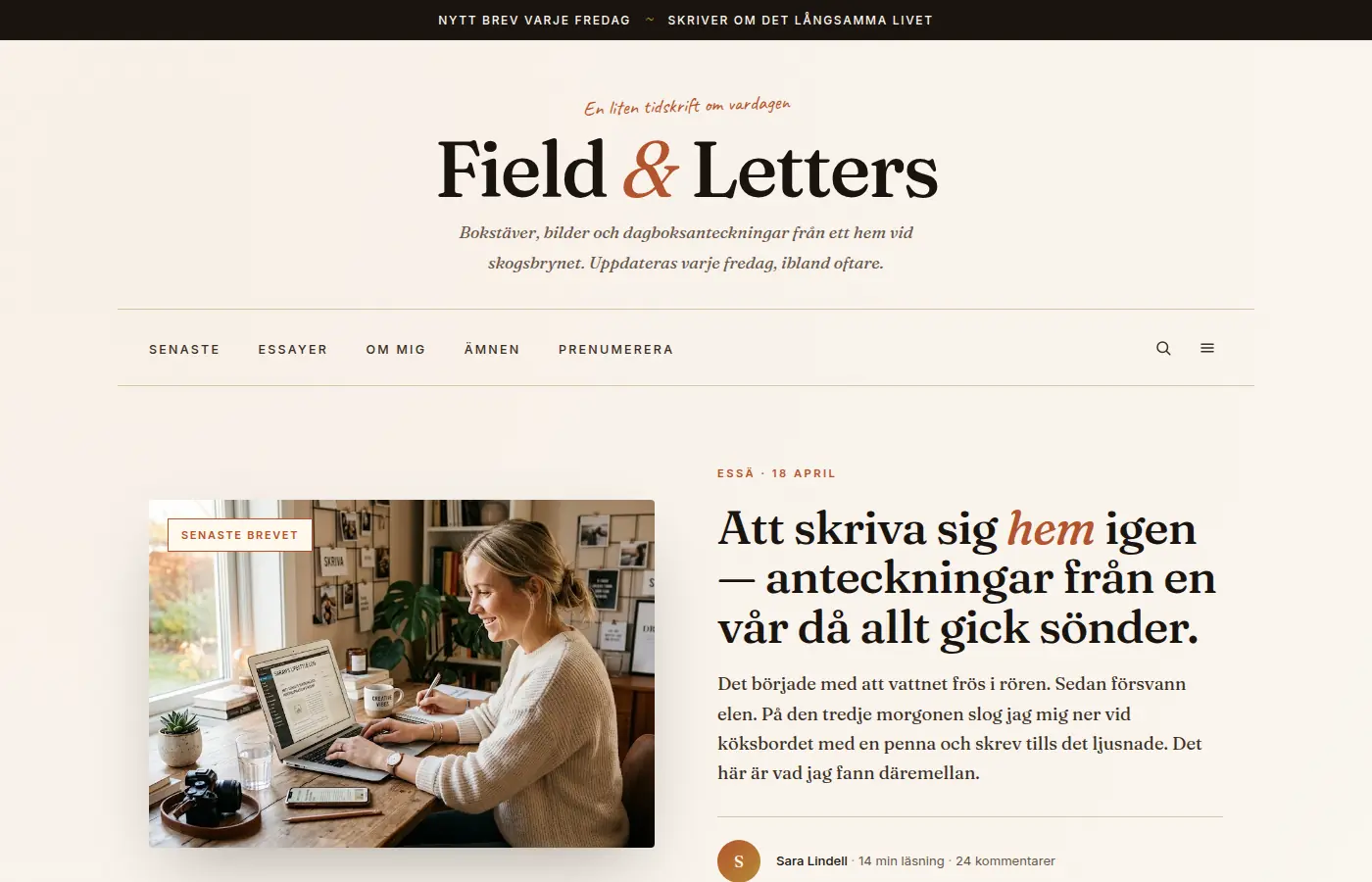 Field & Letters top
