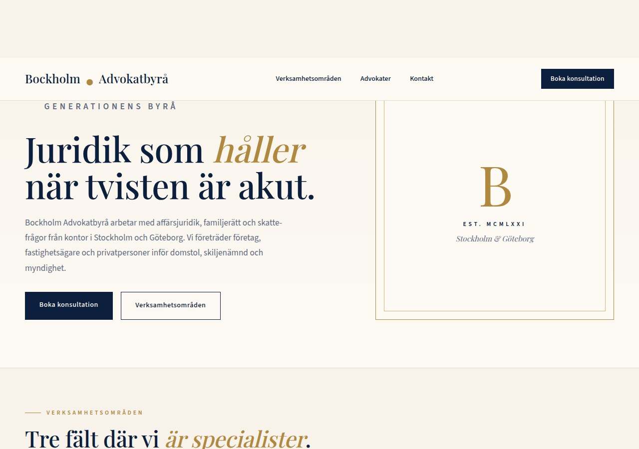 Bockholm Advokatbyrå sektion 3